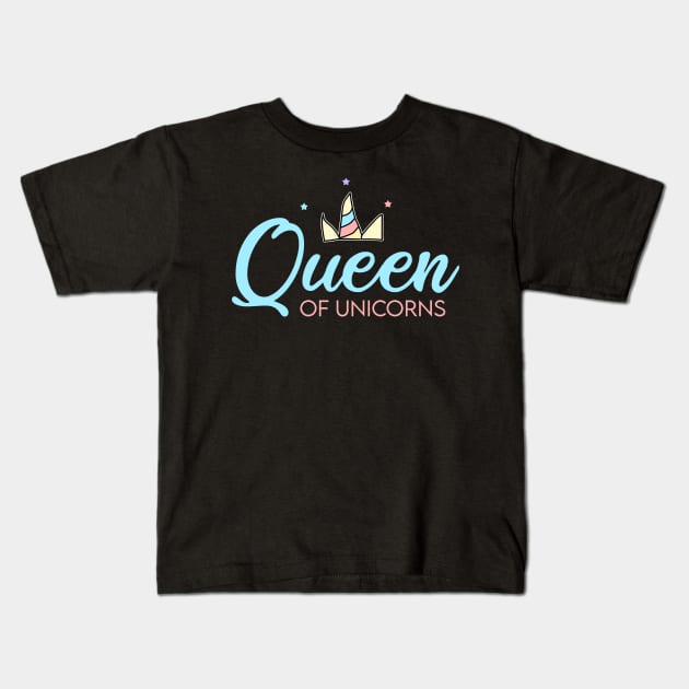 Unicorn Queen Kids T-Shirt by Imutobi